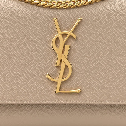Saint Laurent Grain De Poudre Small Monogram Kate Satchel Dark Beige 8 of 13