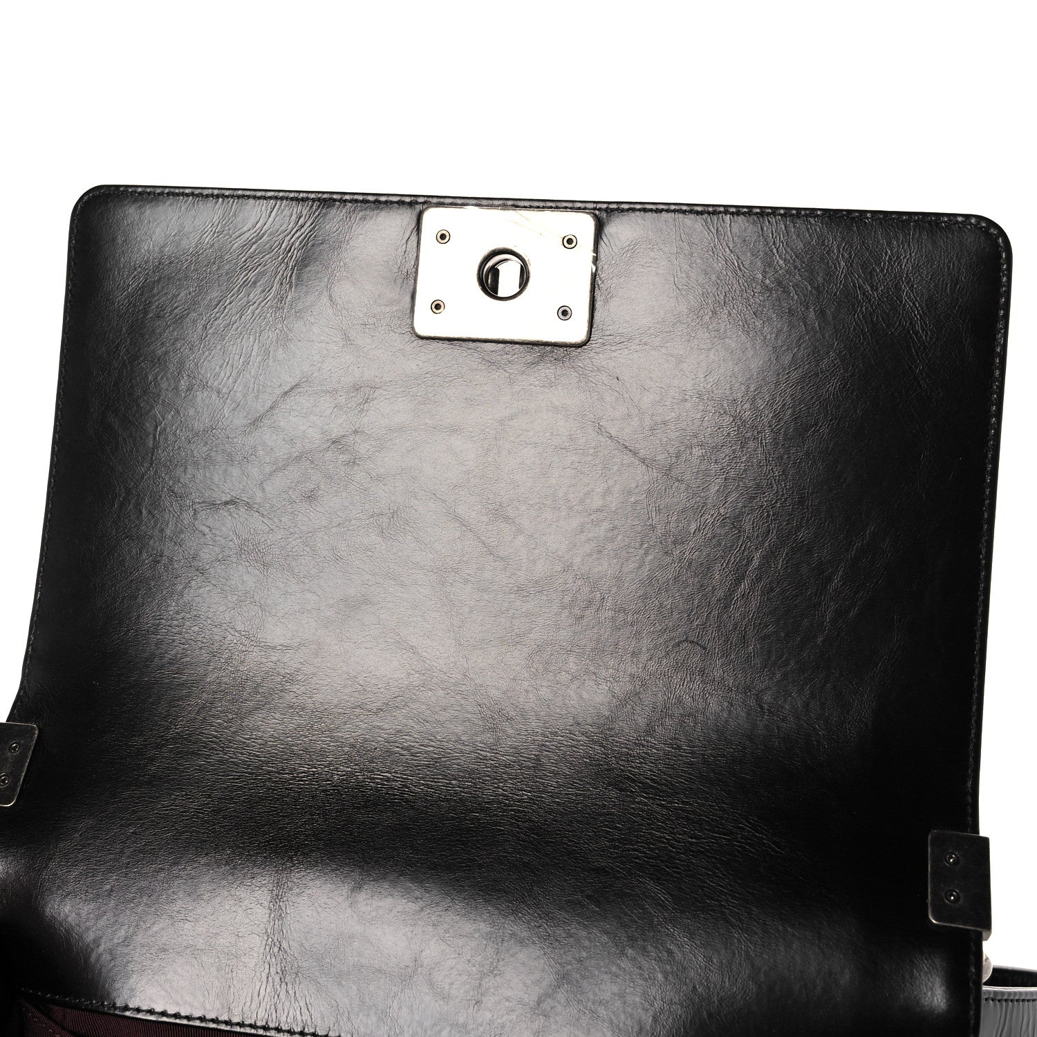 Chanel Glazed Calfskin Quilted Medium Boy Chained Flap Black 10 of 11