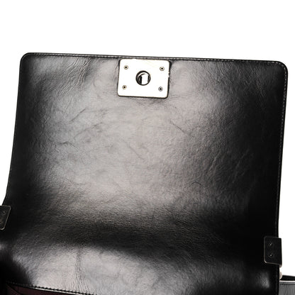 Chanel Glazed Calfskin Quilted Medium Boy Chained Flap Black 10 of 11