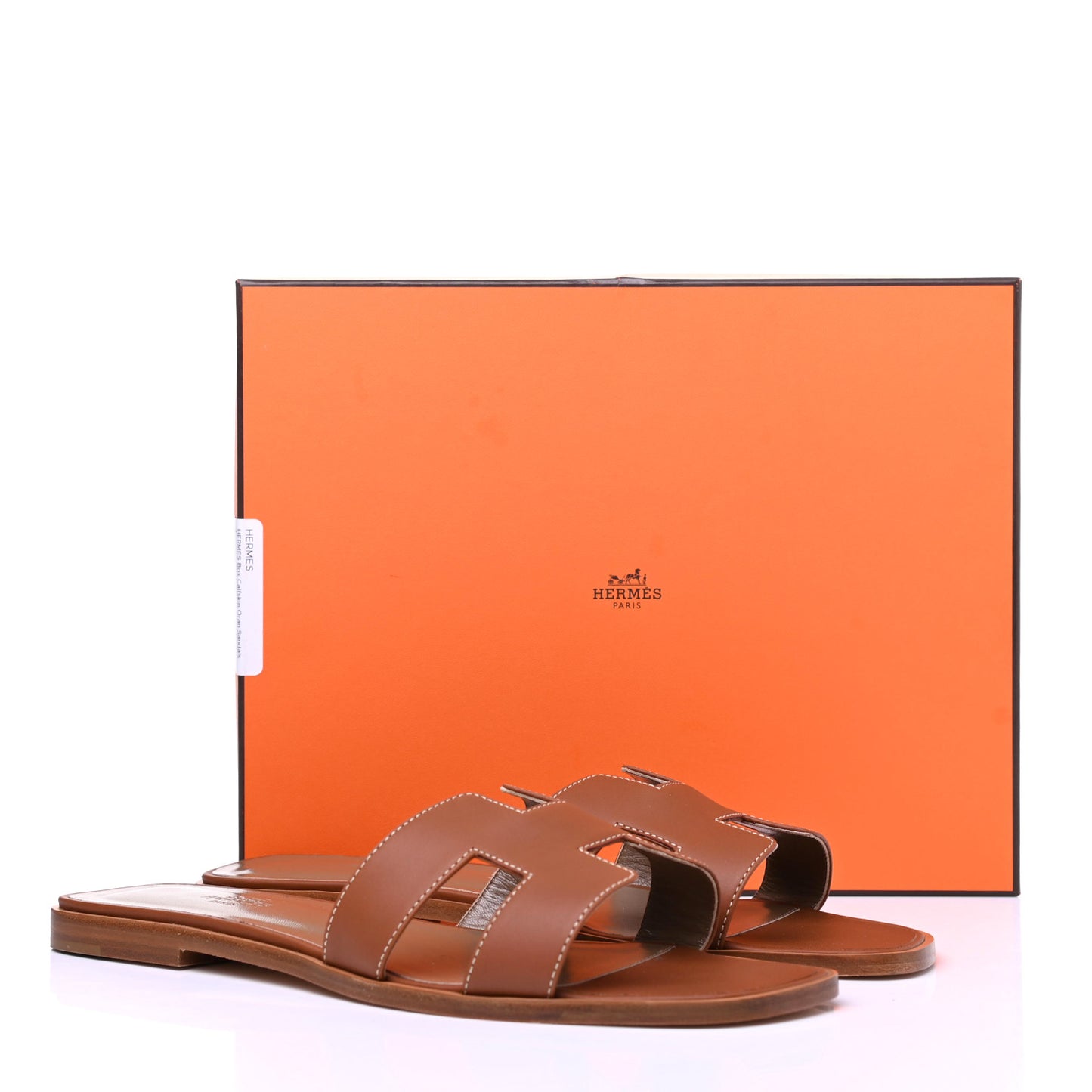 Box Calfskin Oran Sandals 41.5 Gold