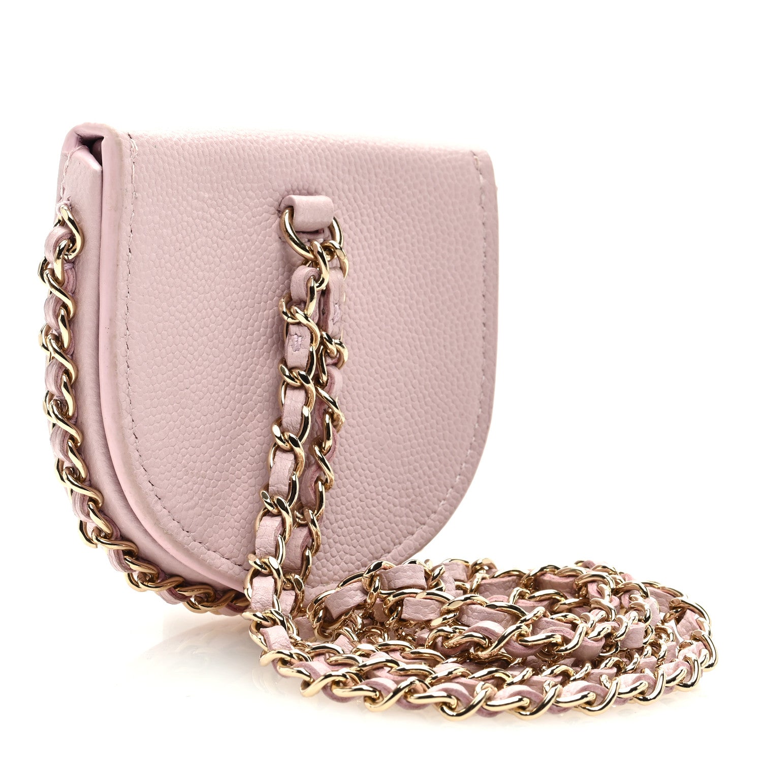Chanel Caviar Quilted Tray Coin Purse With Chain Pink 2 of 8