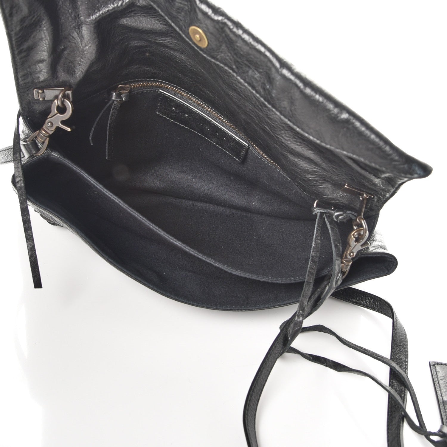 Balenciaga Agneau Classic Hardware Envelope Strap Clutch Black 6 of 8