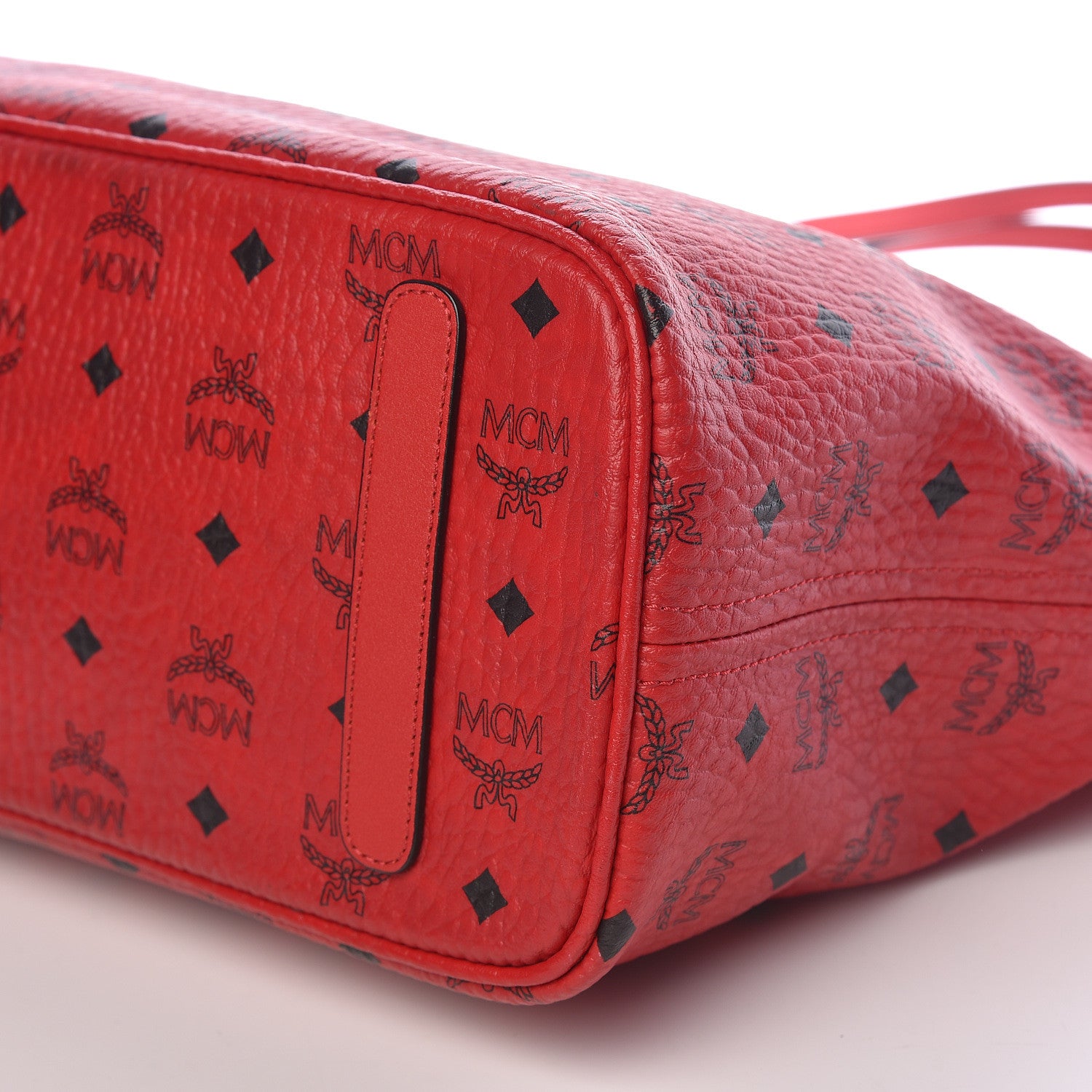 MCM Visetos Medium Anya Shopper Tote Ruby Red 12 of 12