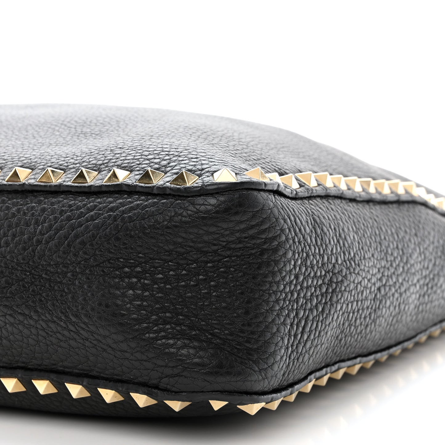 Pebbled Calfskin Large Rockstud Flip-Lock Messenger Bag Black