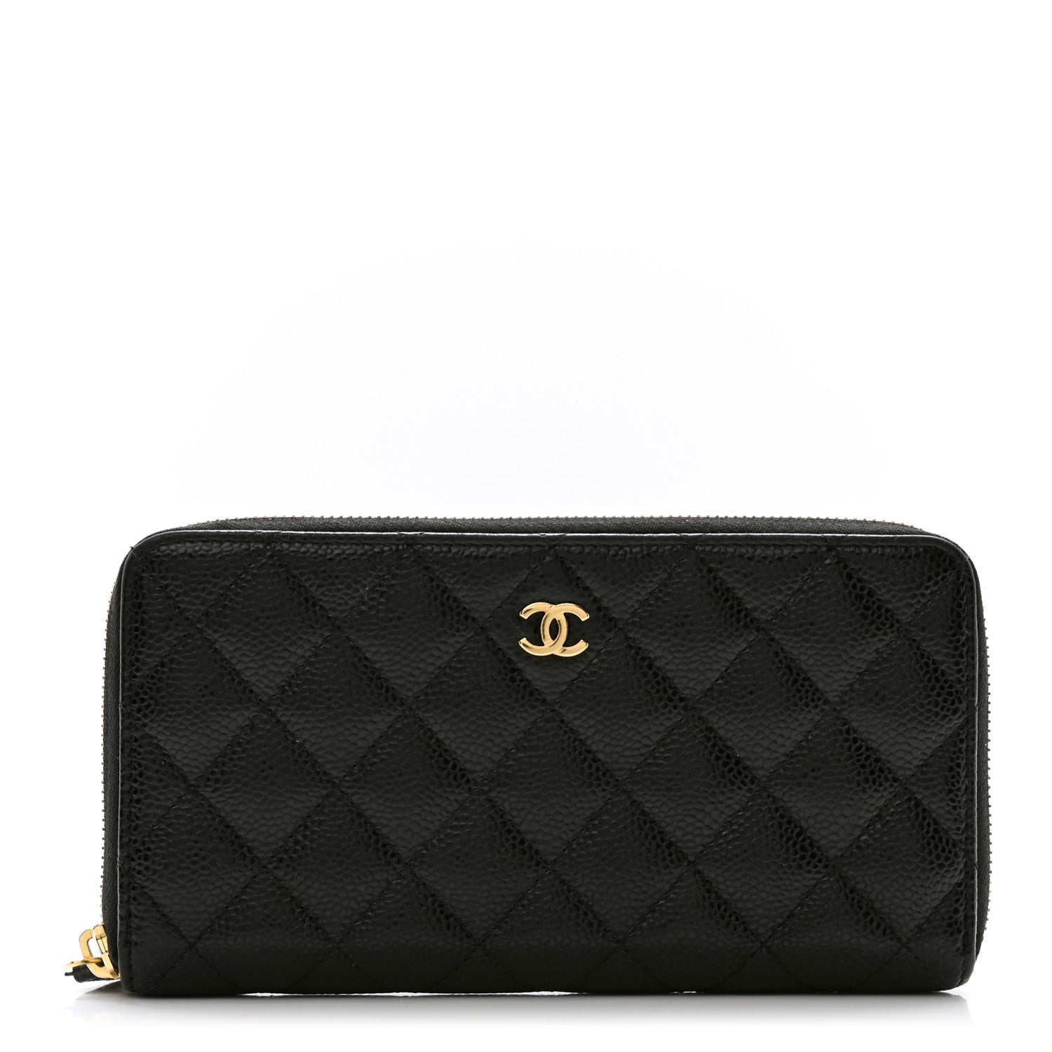 Chanel Caviar Quilted Large Gusset Zip Around Wallet Black 1 of 10