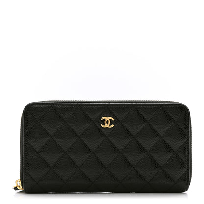 Chanel Caviar Quilted Large Gusset Zip Around Wallet Black 1 of 10