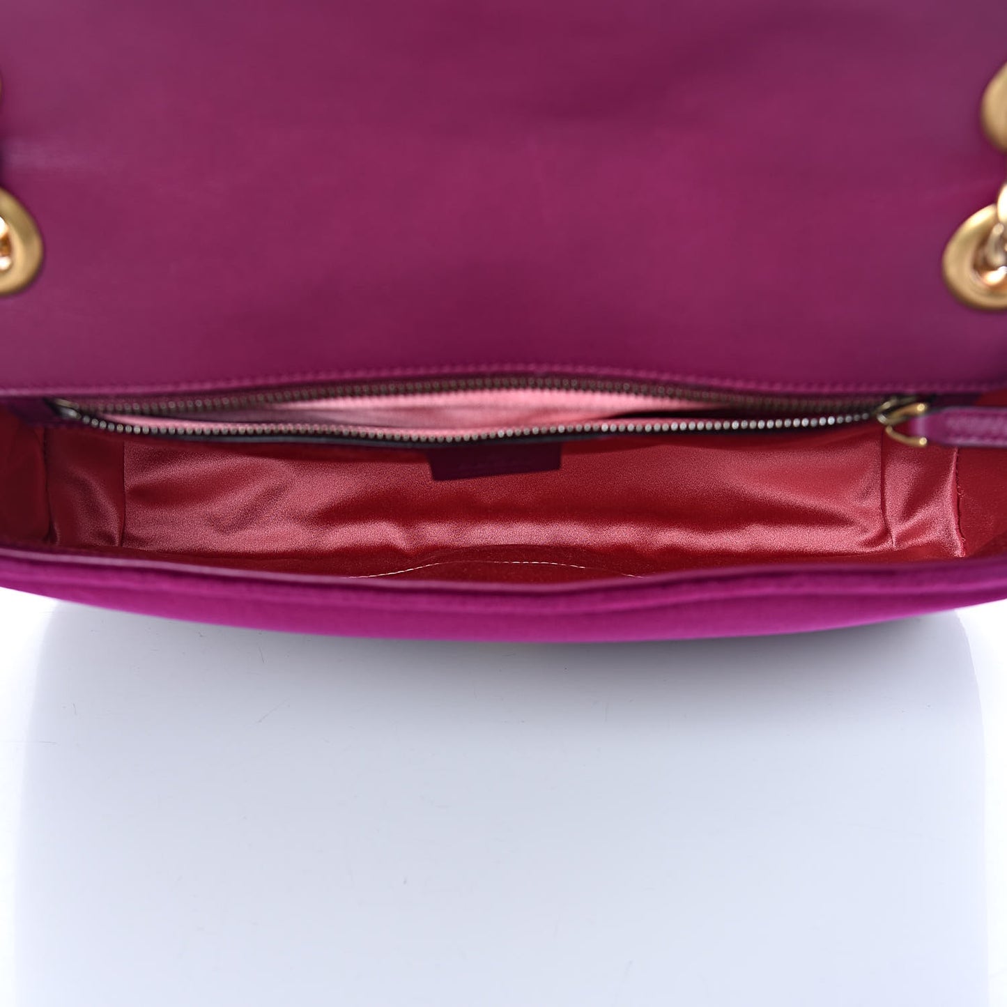 Velvet Matelasse Medium GG Marmont Shoulder Bag Fuchsia Violet Cyclamen
