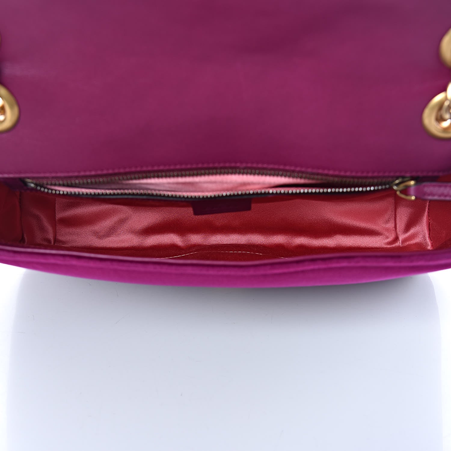 Gucci Velvet Matelasse Medium GG Marmont Shoulder Bag Fuchsia Violet Cyclamen 5 of 9