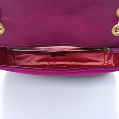 Gucci Velvet Matelasse Medium GG Marmont Shoulder Bag Fuchsia Violet Cyclamen 5 of 9