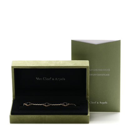 Van Cleef & Arpels 18K Yellow Gold Black Onyx 5 Motifs Vintage Alhambra Bracelet 5 of 5