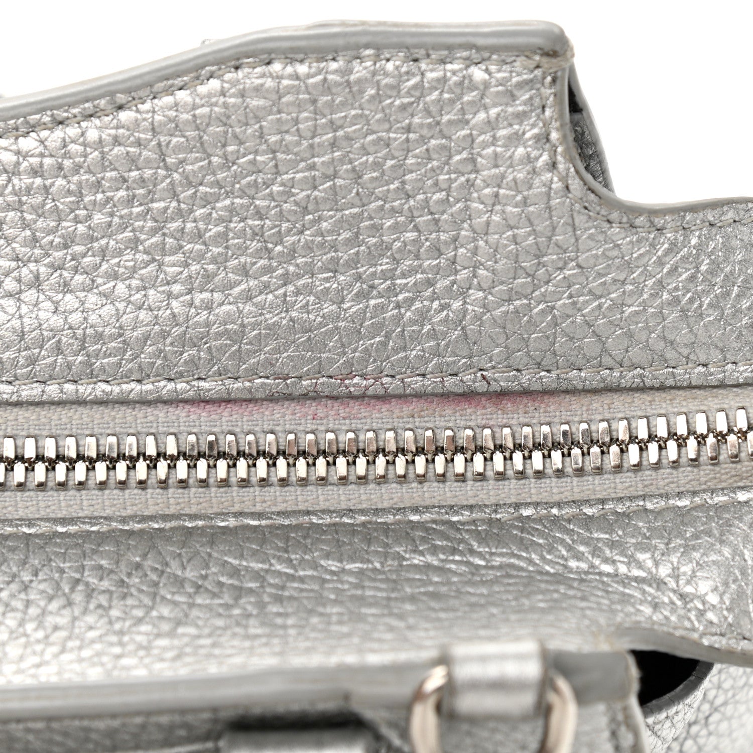 Balenciaga Metallic Grained Calfskin Neo Classic Silver Hardware Mini City Silver 13 of 15