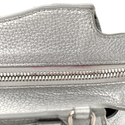 Balenciaga Metallic Grained Calfskin Neo Classic Silver Hardware Mini City Silver 13 of 15