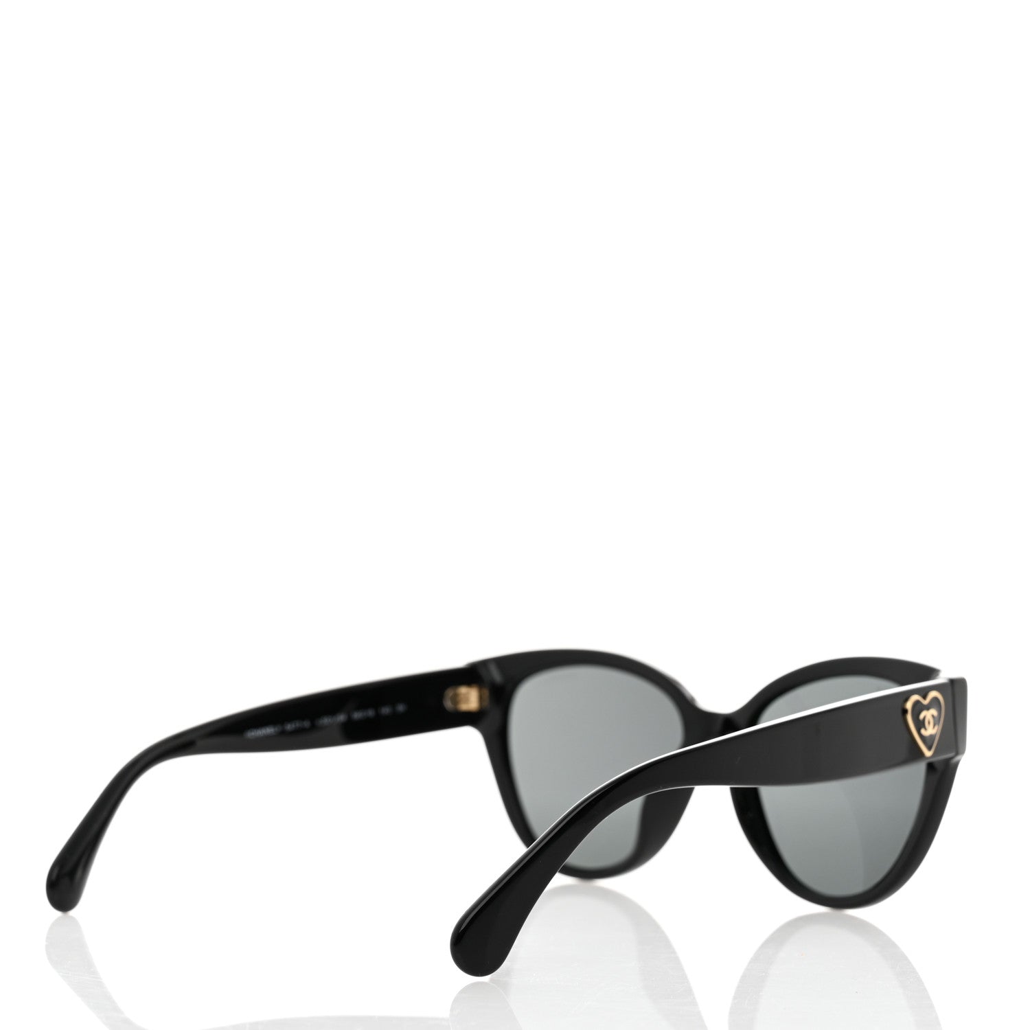 Chanel Acetate Enamel Heart Butterfly Sunglasses 5477-A Black 4 of 8