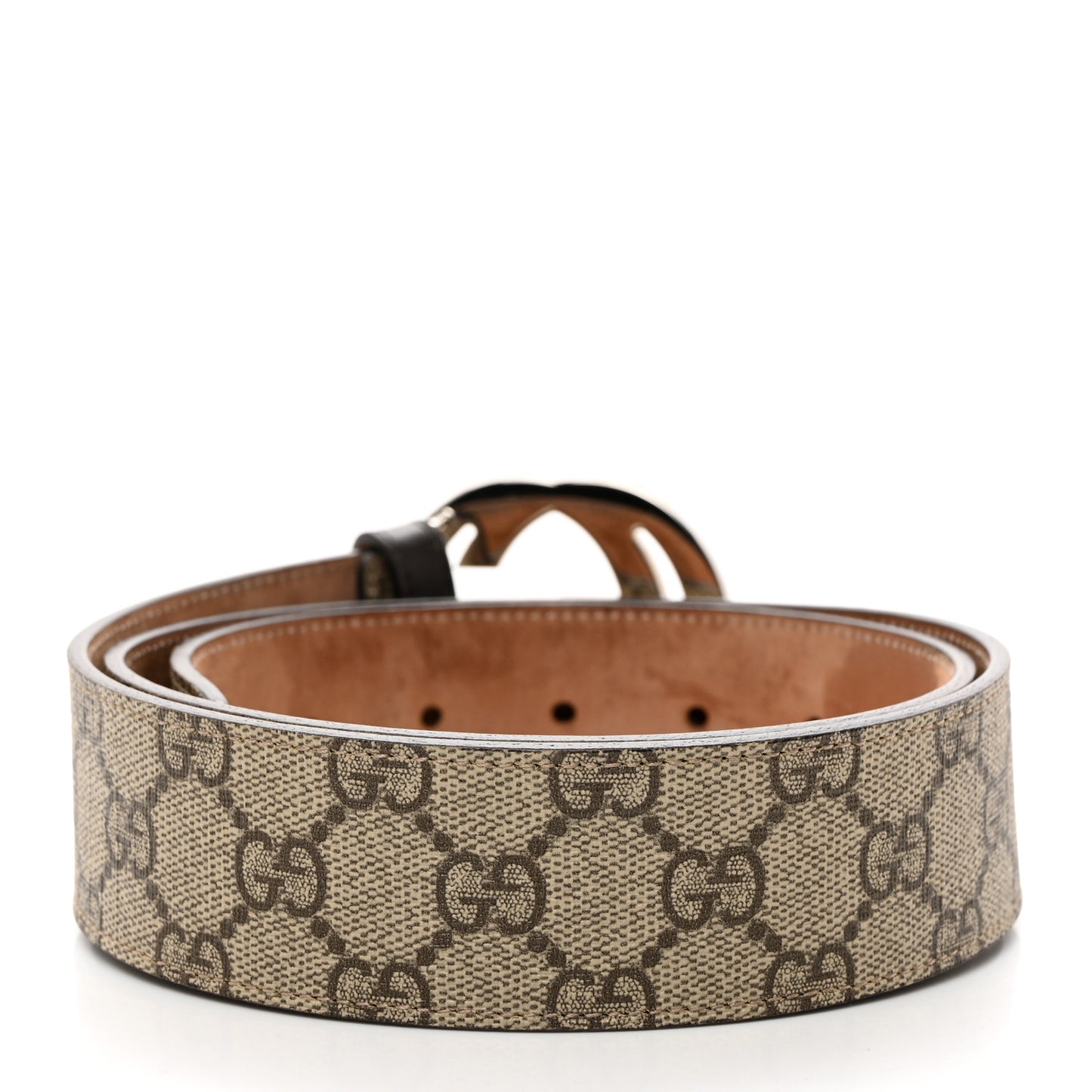 GG Supreme Monogram Selleria Calfskin Interlocking G 40mm Belt 90 36 Beige Ebony Cocoa