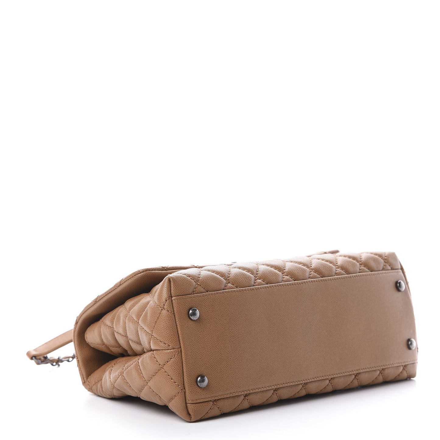 Caviar Quilted Small Coco Handle Flap Camel