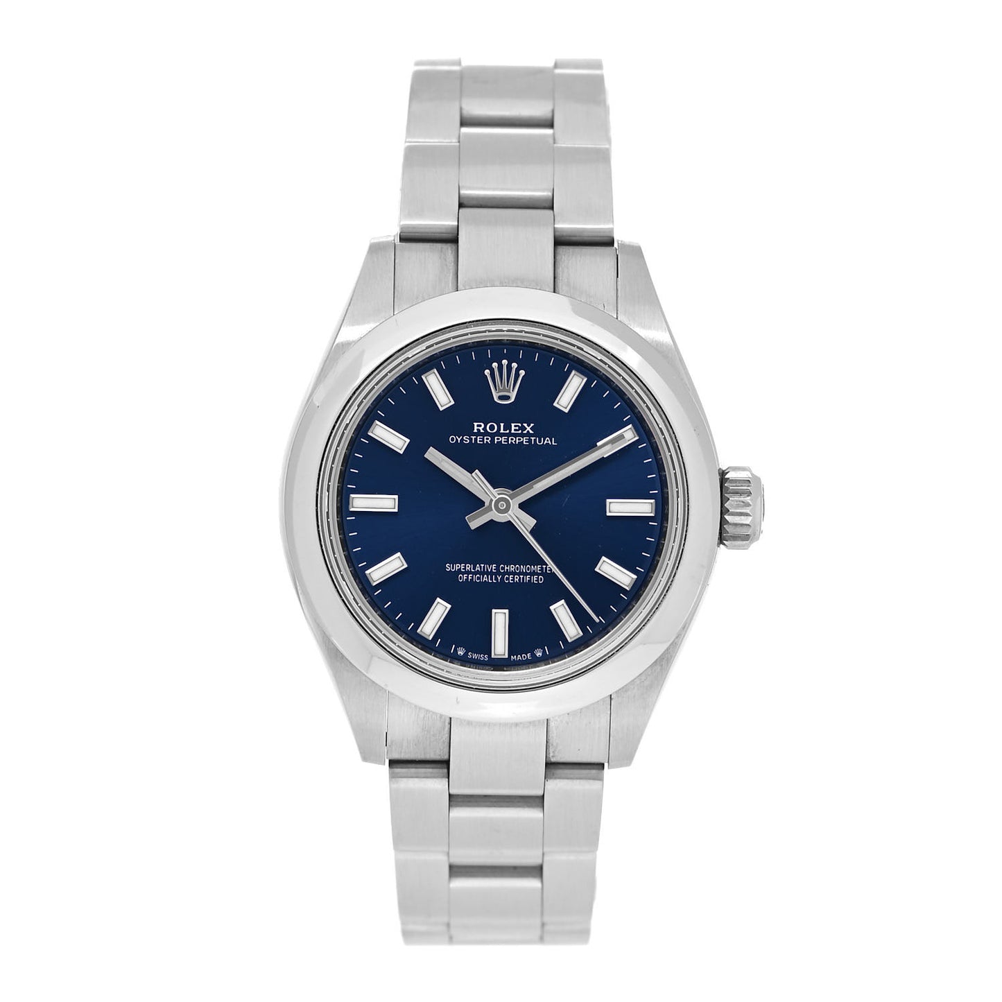 Stainless Steel 28mm Oyster Perpetual Watch Bright Blue 276200