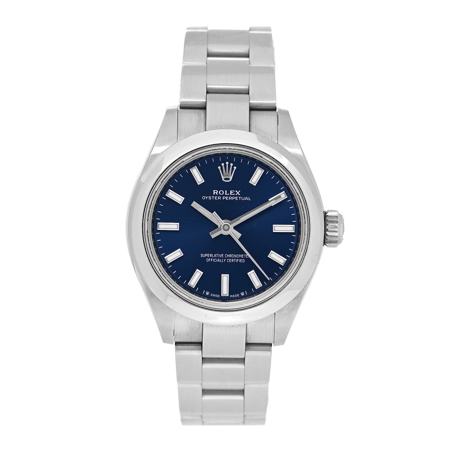 Rolex Stainless Steel 28mm Oyster Perpetual Watch Bright Blue 276200 1 of 5