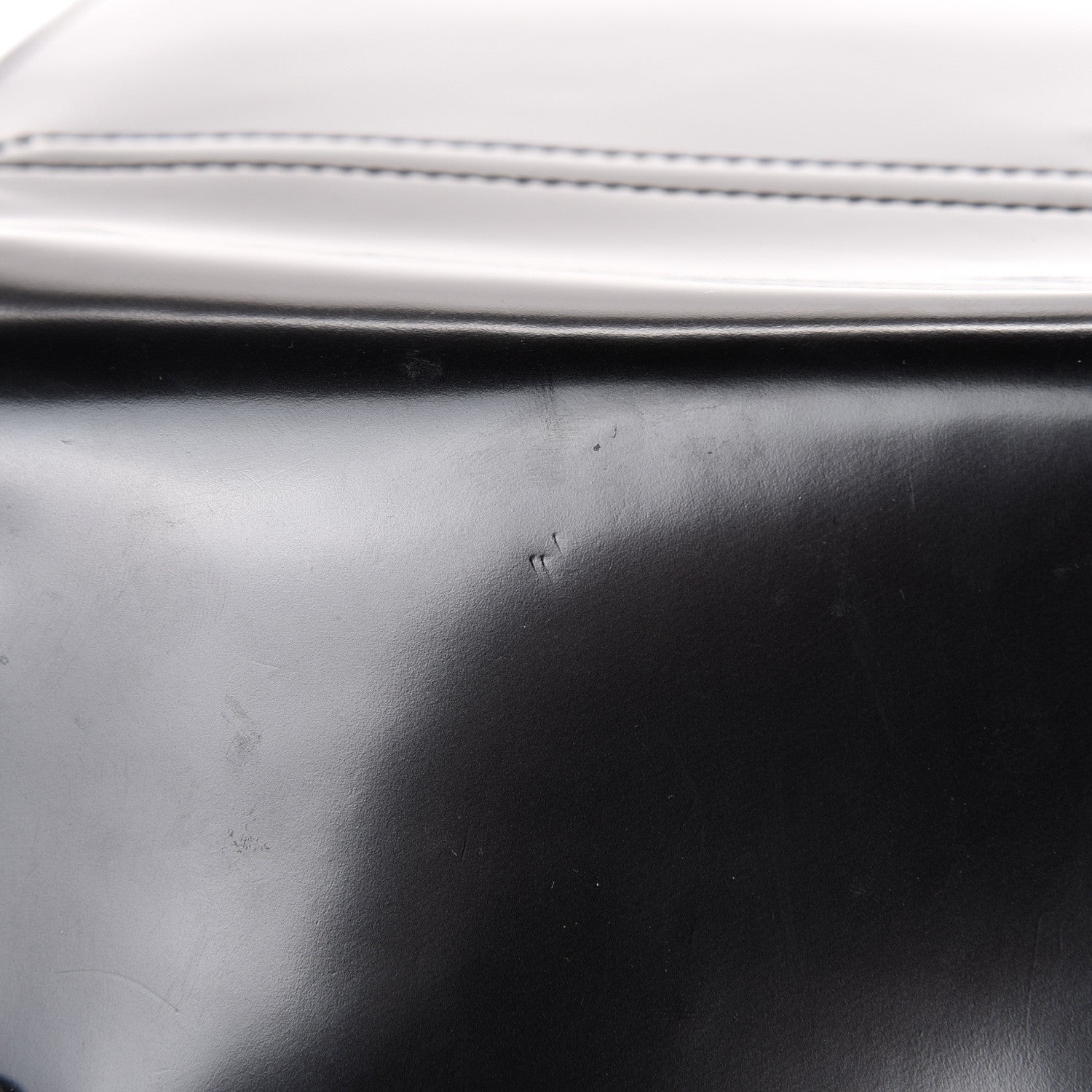 MCM Calfskin Studded Flap Pouch Black 7 of 9