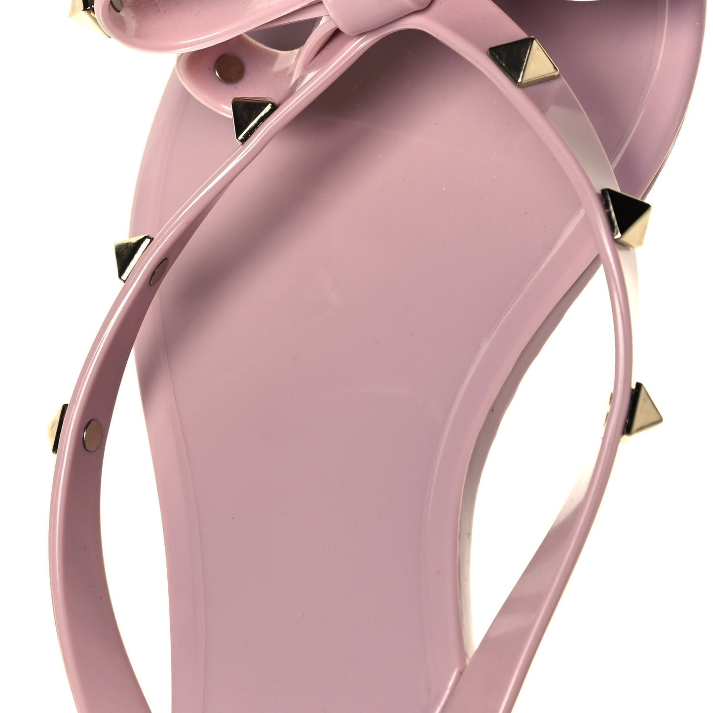 PVC Jelly Rockstud Bow Thong Sandals 38 Poudre
