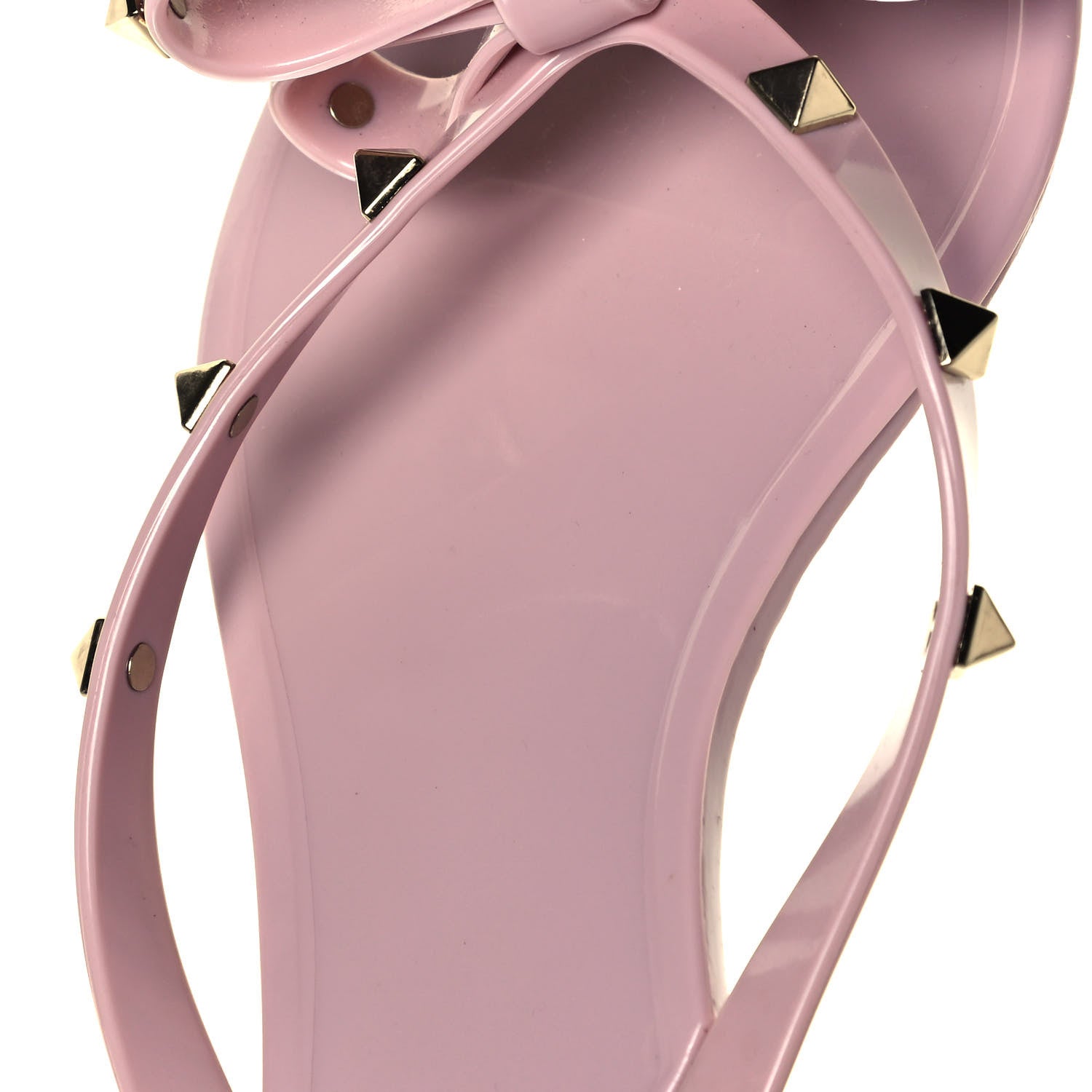 Valentino Garavani PVC Jelly Rockstud Bow Thong Sandals 38 Poudre 8 of 8