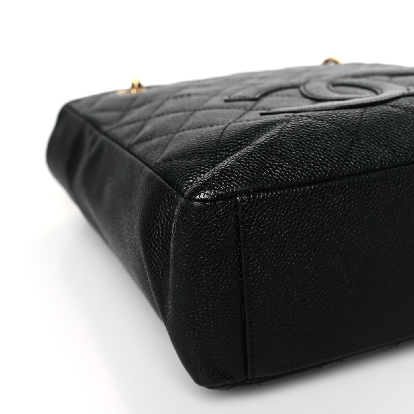 Caviar Quilted Petit Shopping Tote PST Black