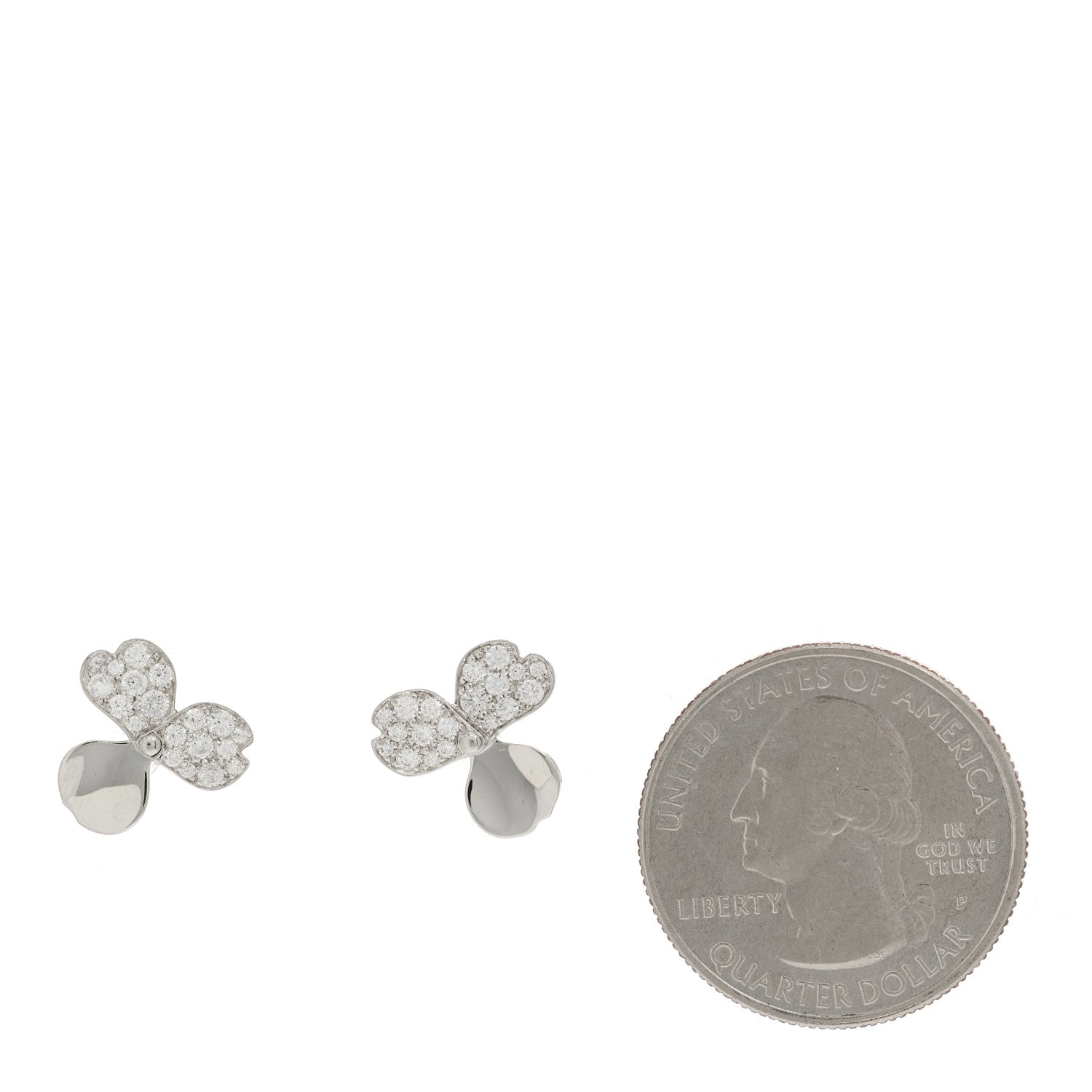 Tiffany Platinum Diamond Paper Flowers Earrings 2 of 5