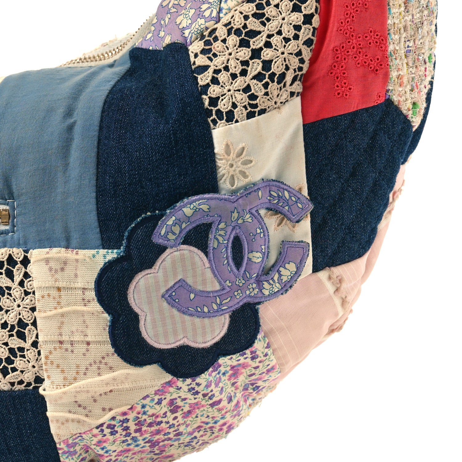 Chanel Fabric Patchwork Hobo Pink 7 of 11