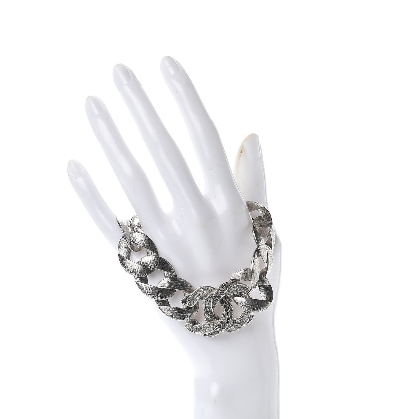 Crystal CC Chain Link Bracelet Grey