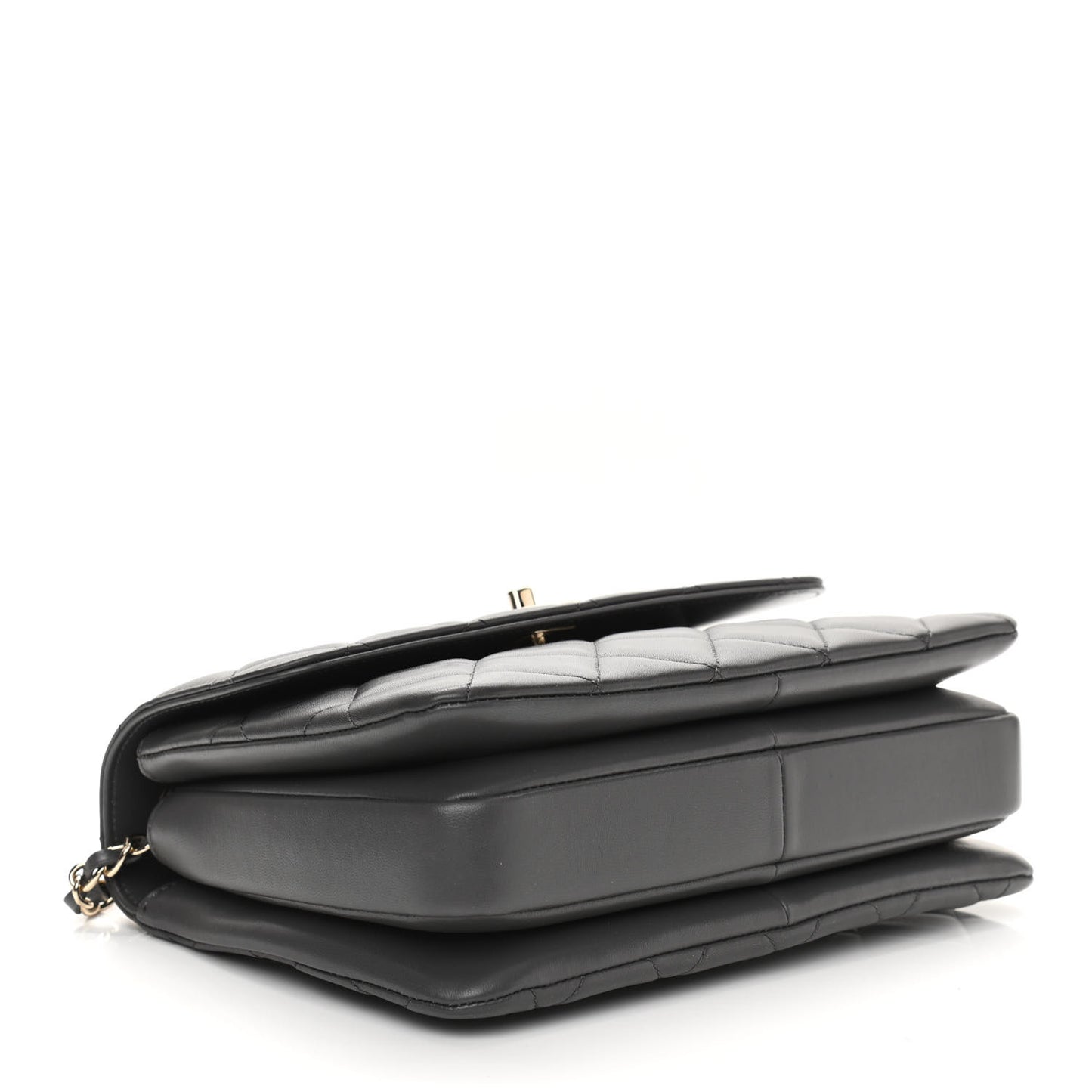 Lambskin Quilted Small Trendy CC Dual Handle Flap Bag Dark Grey