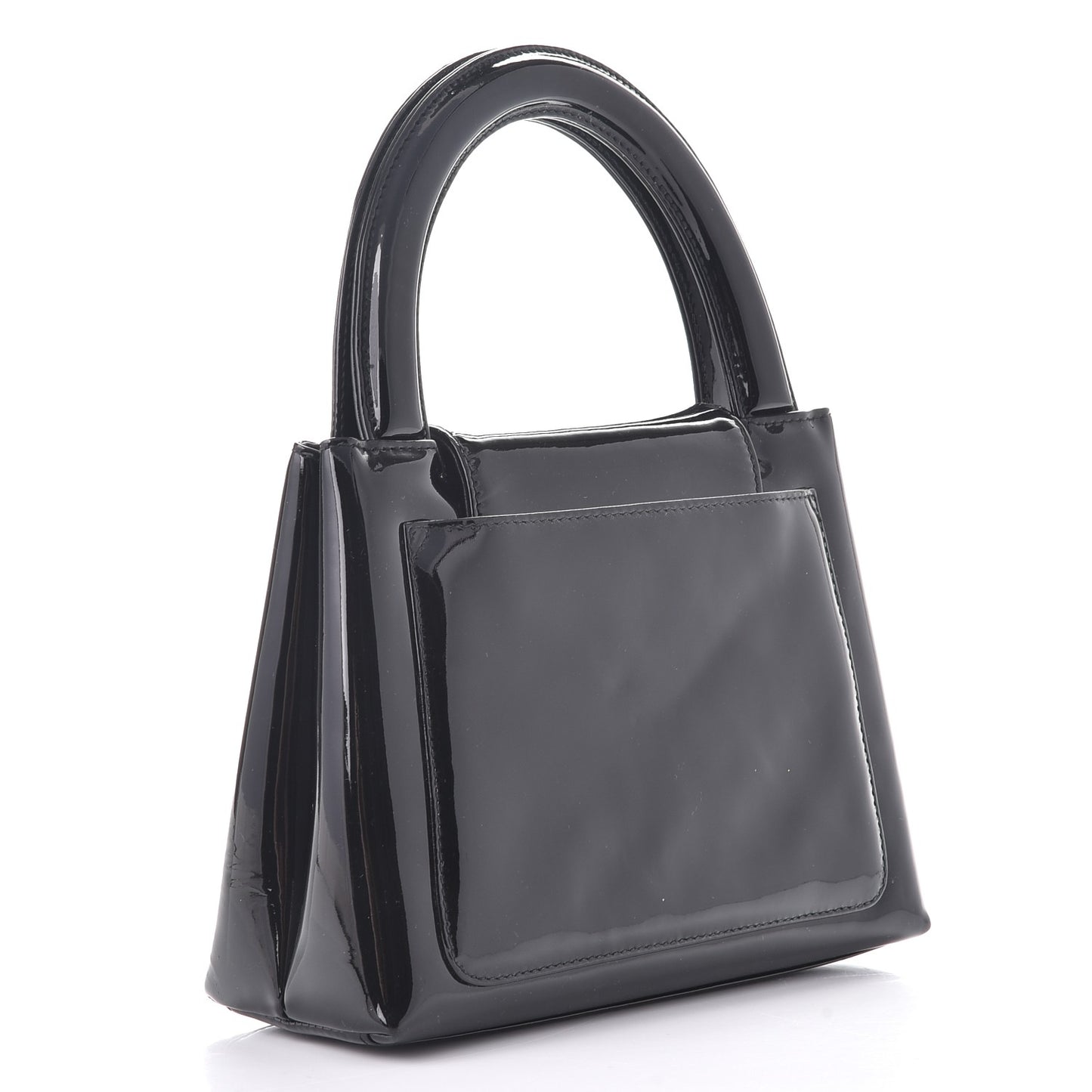 Patent Small Kelly Flap Bag Black