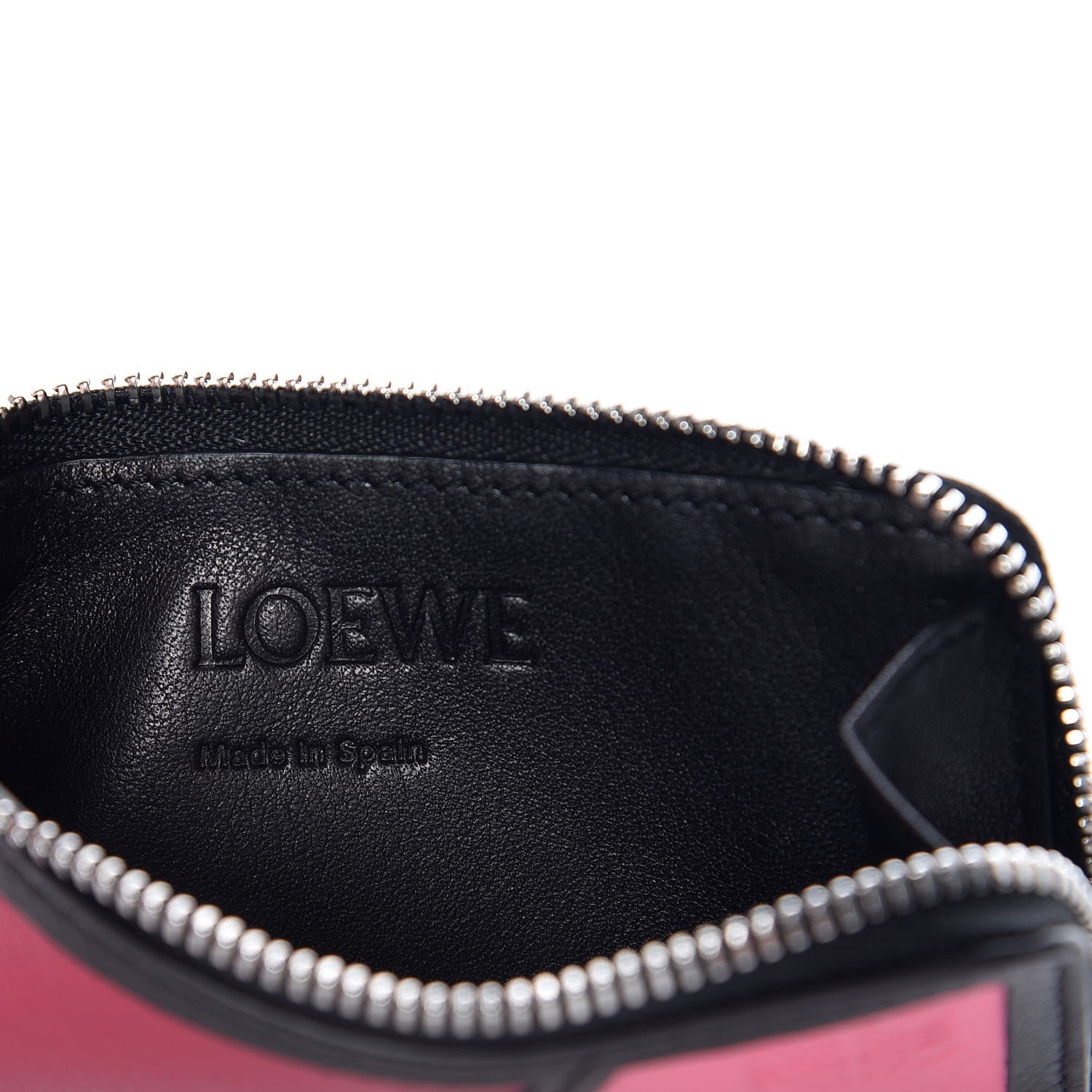 Loewe Calfskin Puzzle Colorblock Coin Card Holder Wild Rose Raspberry 6 of 7