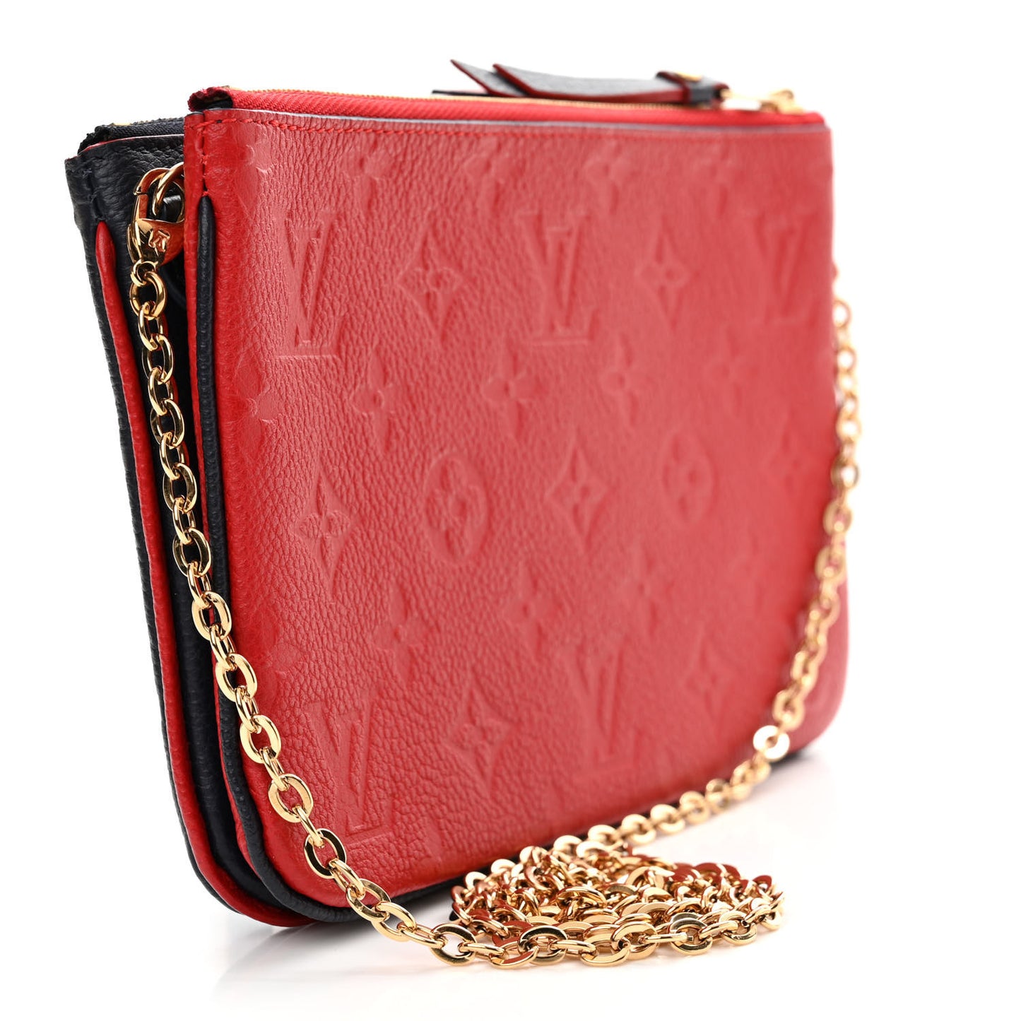 Empreinte Double Zip Pochette Marine Rouge