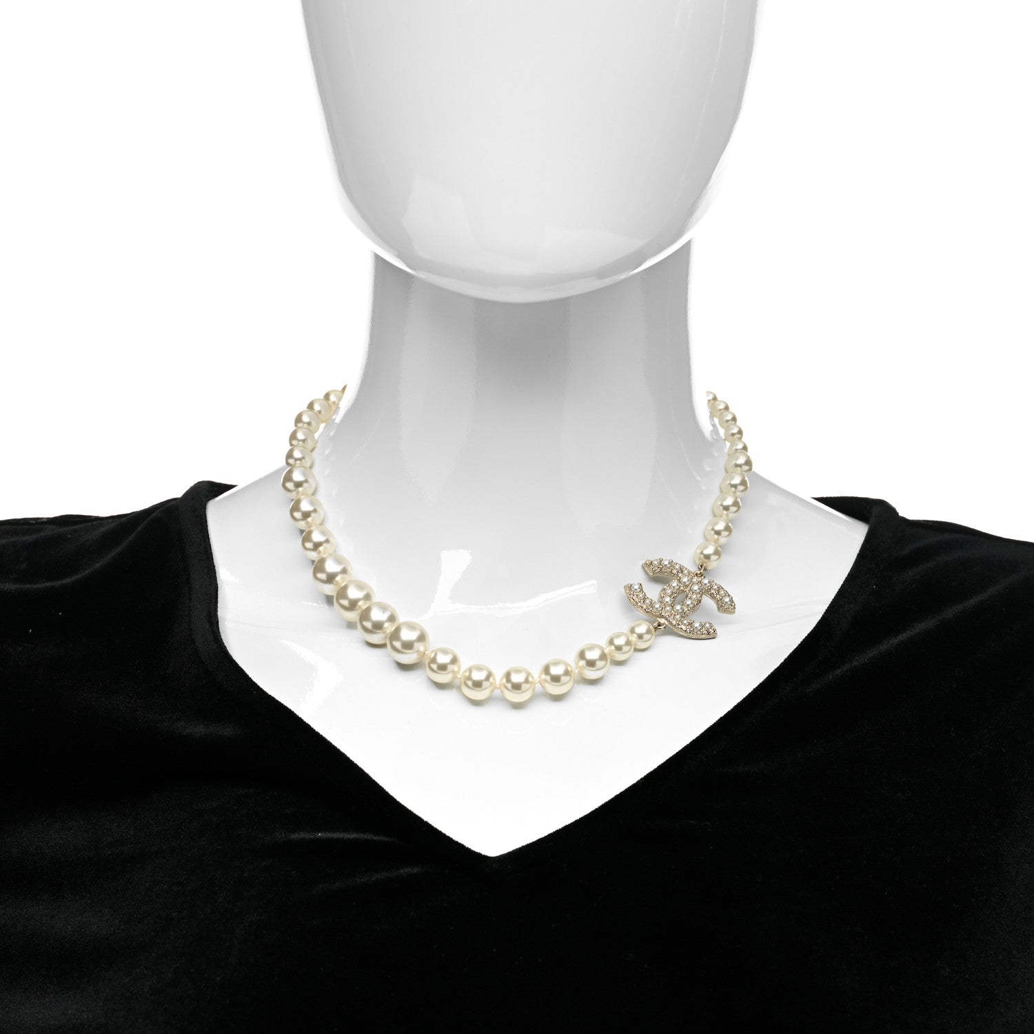 Chanel Pearl CC 100th Anniversary Necklace Light Gold 2 of 5