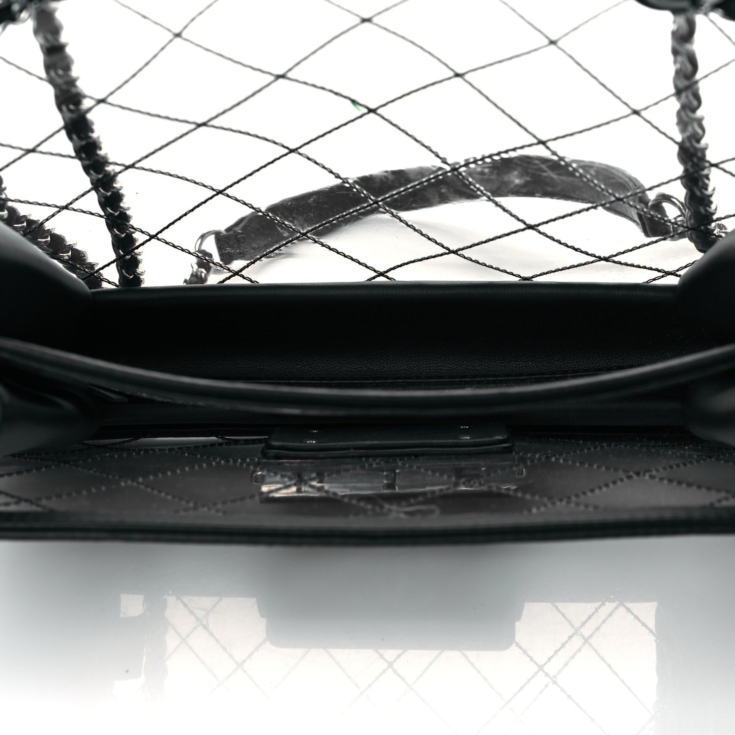 PVC Lambskin Quilted Mini Beauty Lock Flap Black