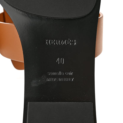 Hermes Calfskin Womens Galerie Sandals 40 Gold 6 of 11