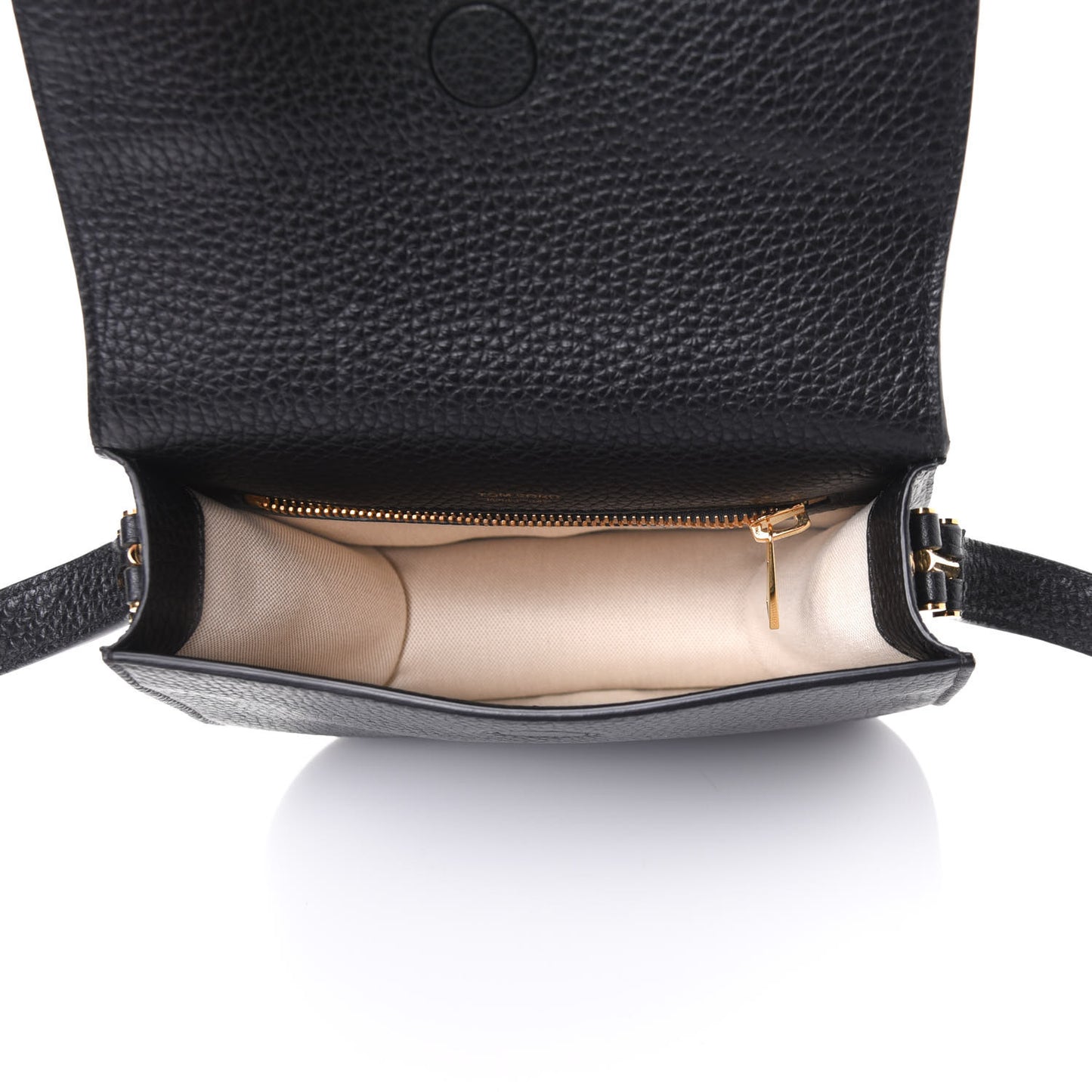 Calfskin Small T Clasp Tara Crossbody Bag Black