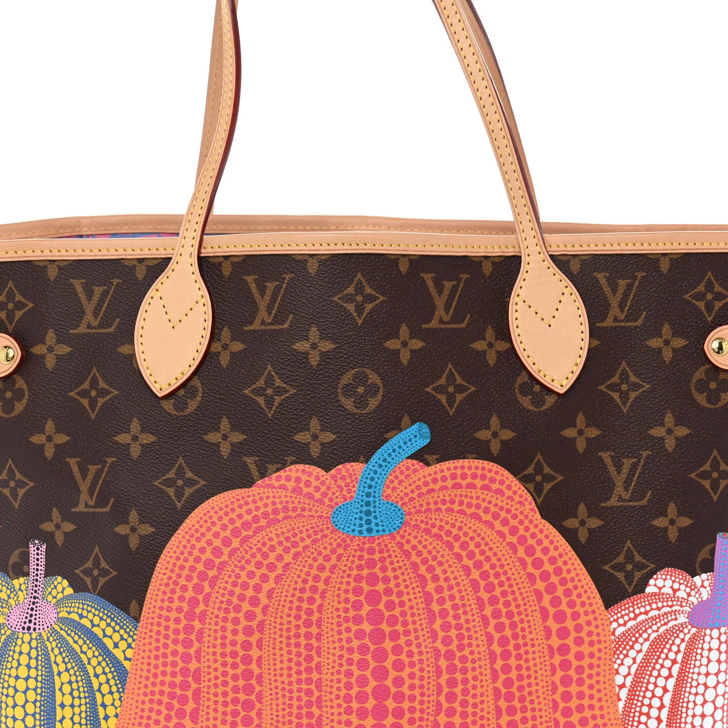 Louis Vuitton LV X YK Monogram Kusama Pumpkin Neverfull MM 9 of 11