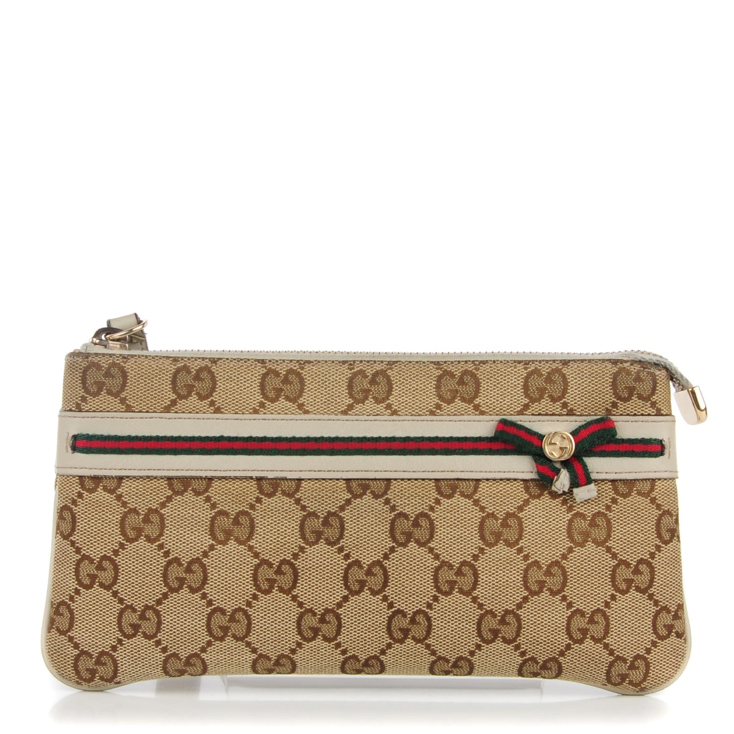 Gucci Monogram Mayfair Wristlet Off White 1 of 10