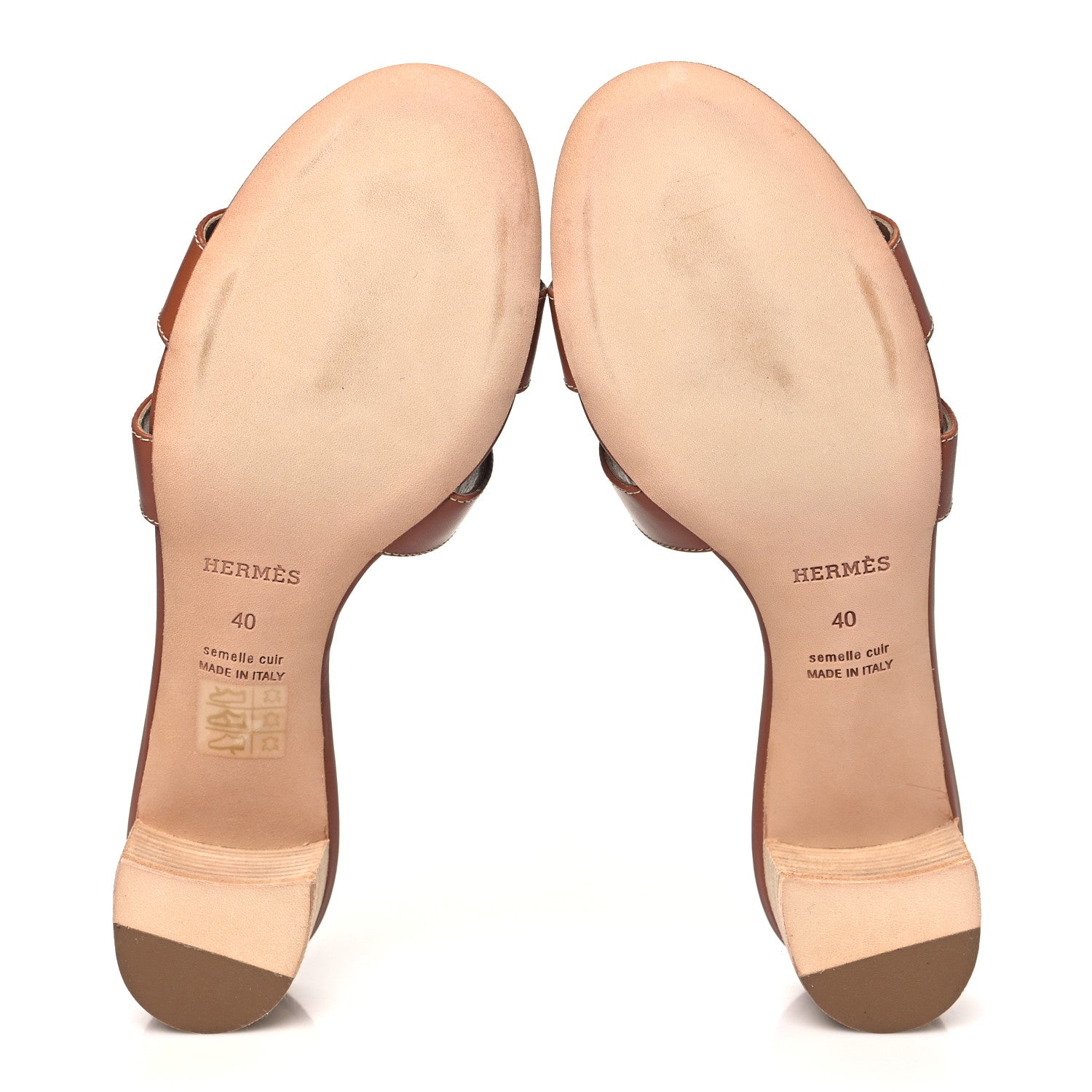 Hermes Calfskin Oasis Sandals 40 Gold 5 of 8