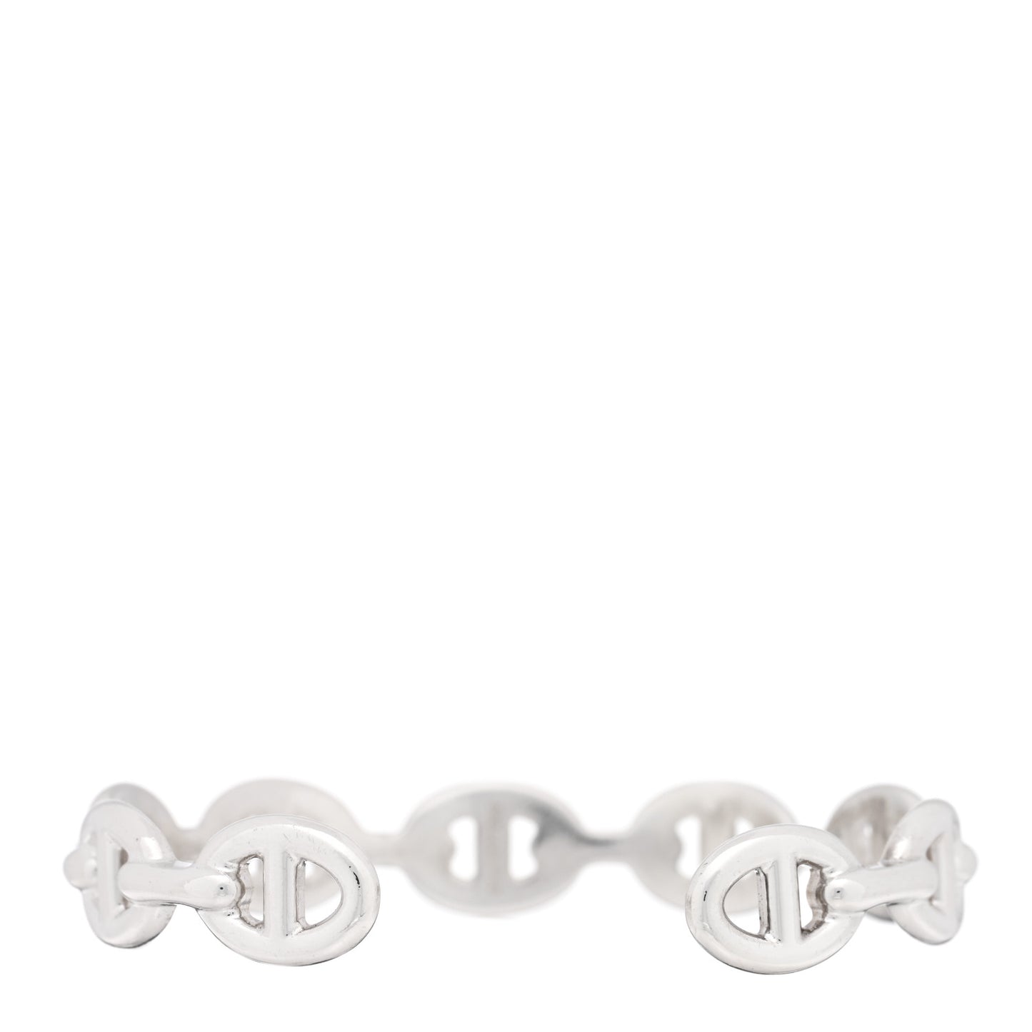 Sterling Silver MM Chaine d'Ancre Enchainee Cuff Bracelet SH