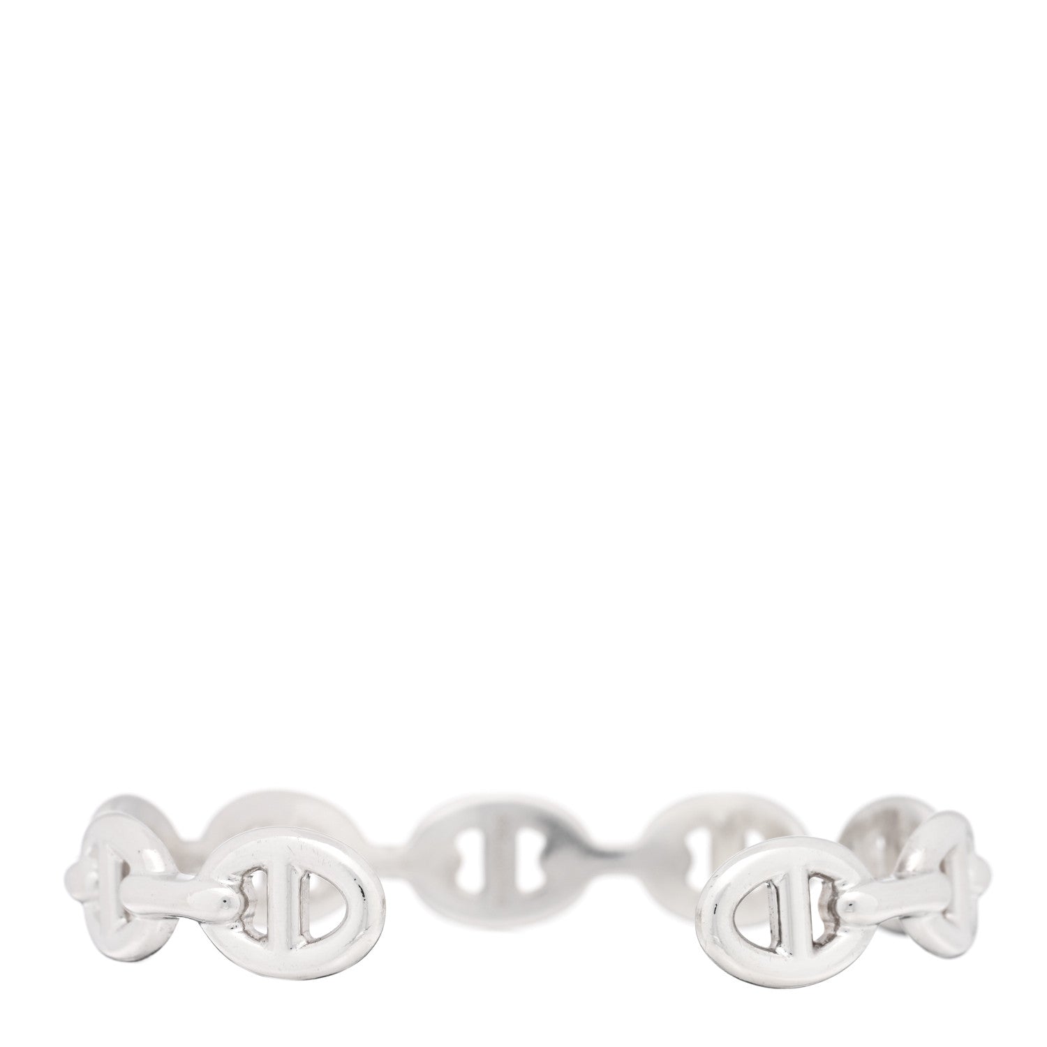 Hermes Sterling Silver MM Chaine d'Ancre Enchainee Cuff Bracelet SH 2 of 3