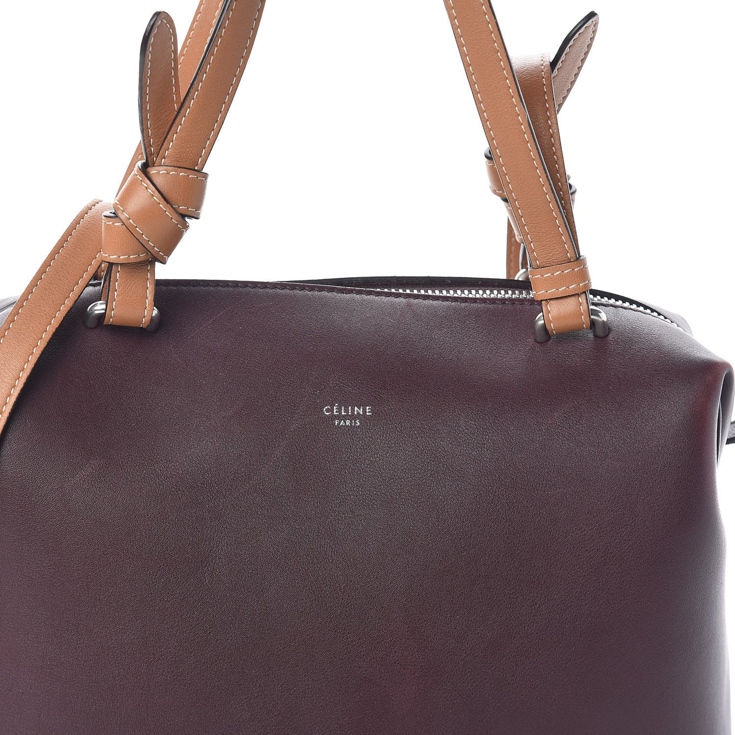 Lambskin Small Soft Cube Satchel Burgundy