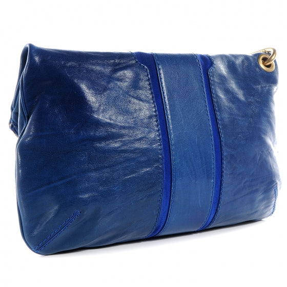 Jimmy Choo Leather Mave Foldover Clutch Electric Blue 3 of 7