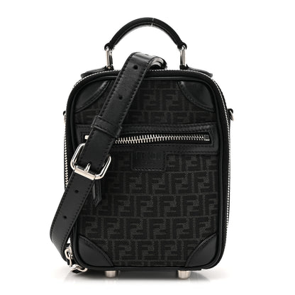 Fendi Recycled Fabric Jacquard Vitello Astro Micro FF Mini Trolley Bag Asfalto Black 1 of 11