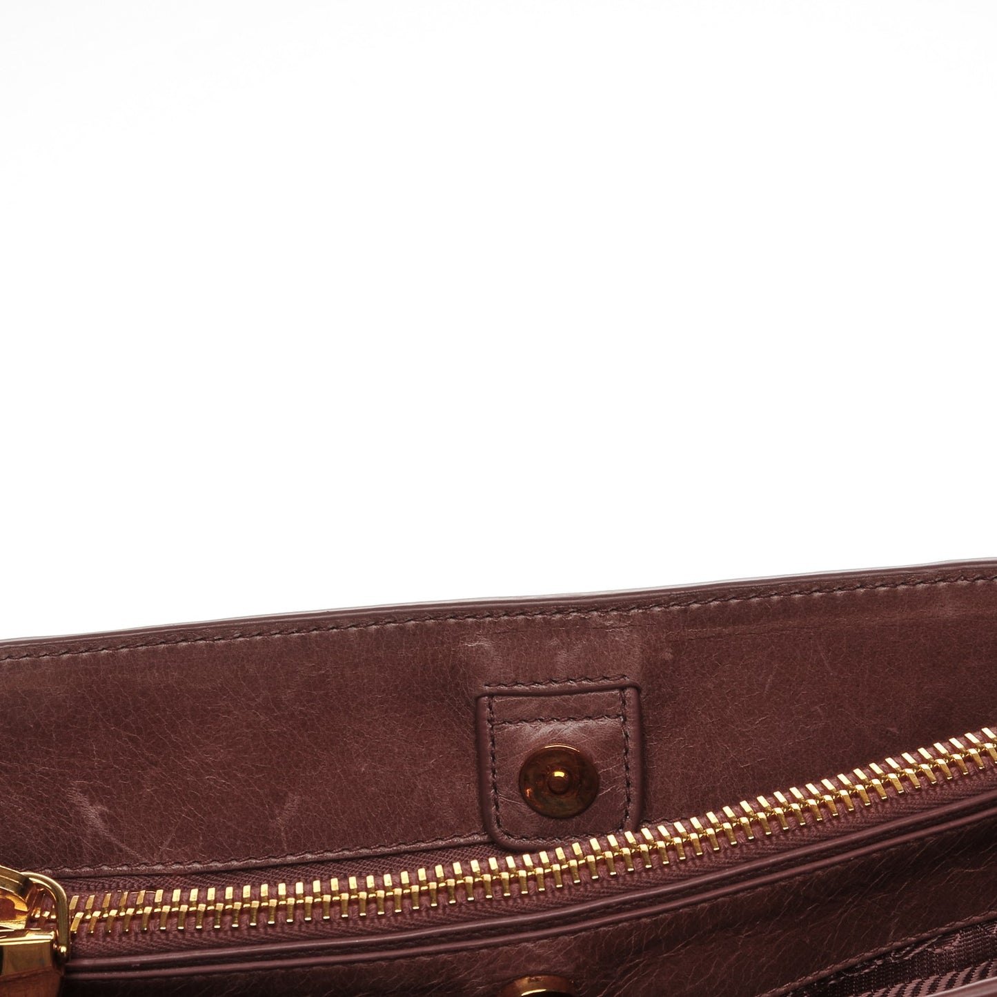 Vitello Shine Top Handle Bag Antico
