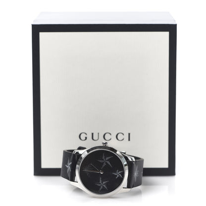 Gucci Stainless Steel Calfskin 38mm G-Timeless Bee Star Hologram Quartz Watch Black 6 of 6