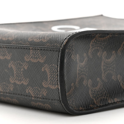 Celine Triomphe Canvas Calfskin Mini Vertical Cabas Tan 8 of 12