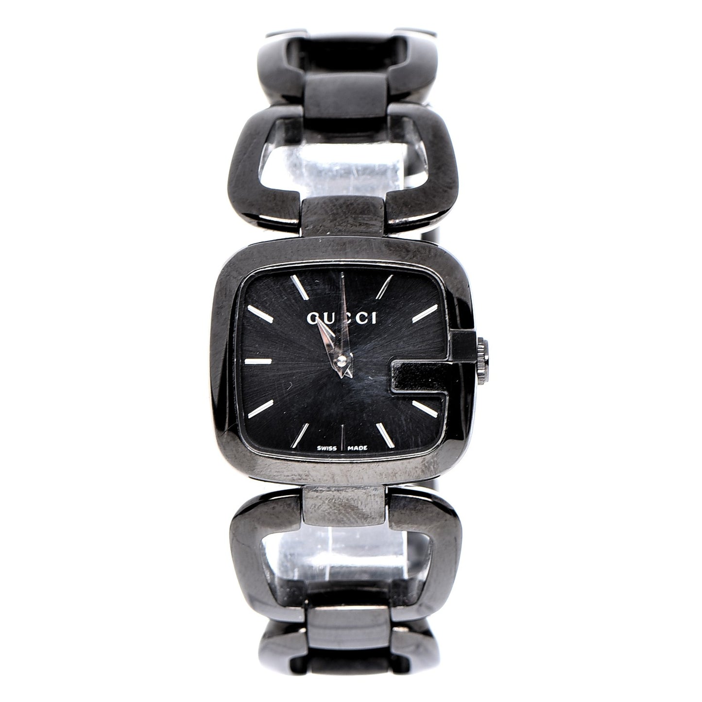 PVD Stainless Steel 24mm G-Gucci Square Quartz Watch Black