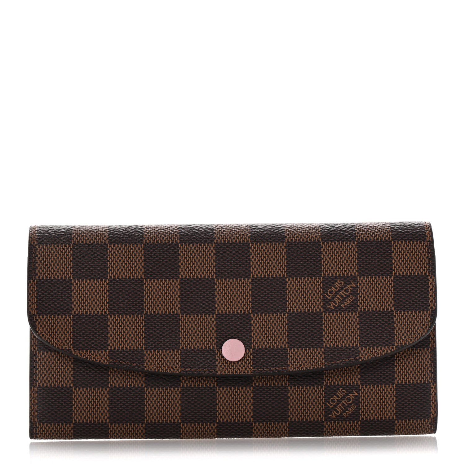 Louis Vuitton Damier Ebene Emilie Wallet Rose Ballerine 1 of 8