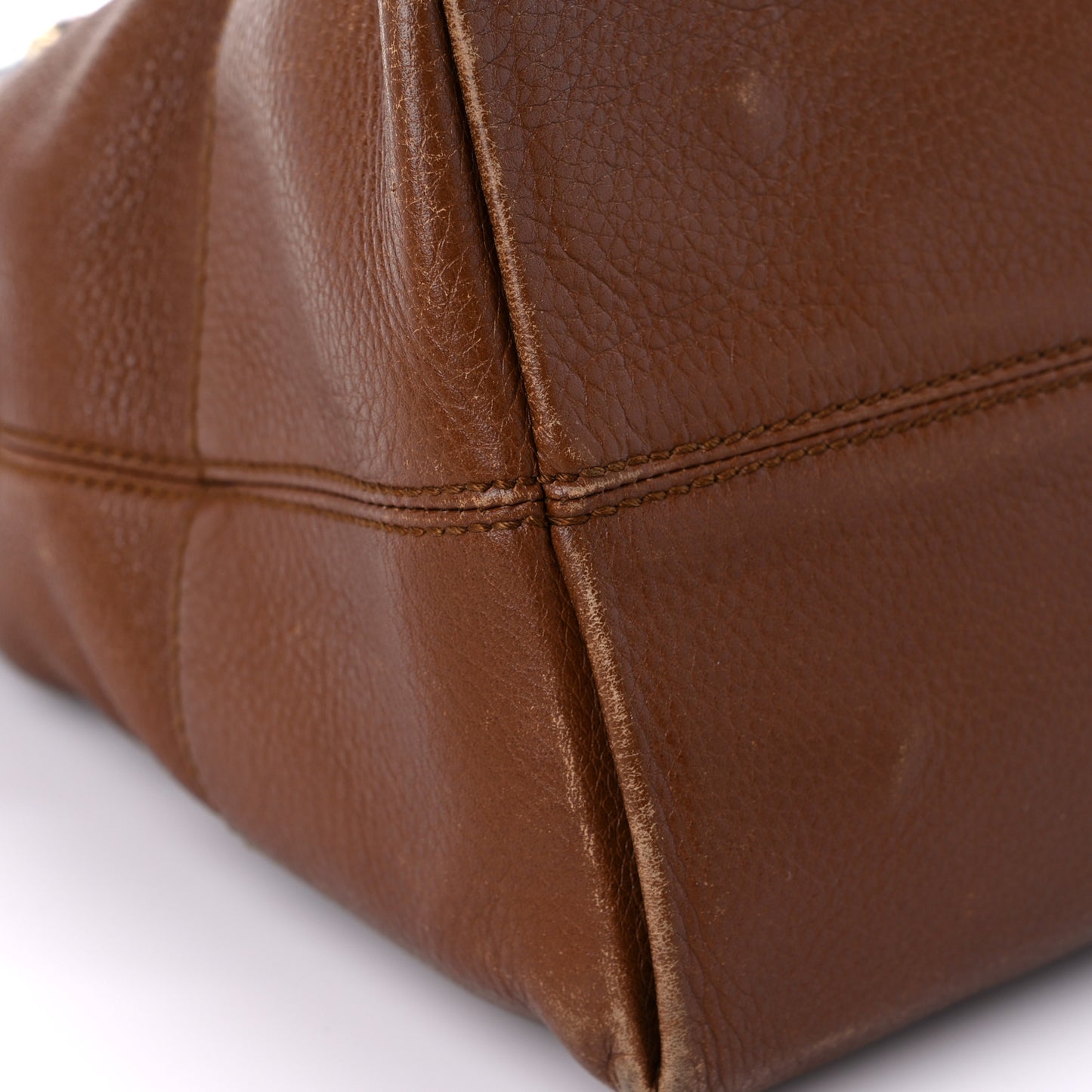 Pebbled Calfskin Medium Bree Shoulder Bag Nut Brown